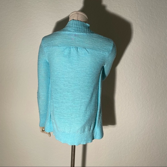 Lilly Pulitzer Aqua Blue Isle Cardigan XS sweater surf blue light open front - Picture 7 of 11